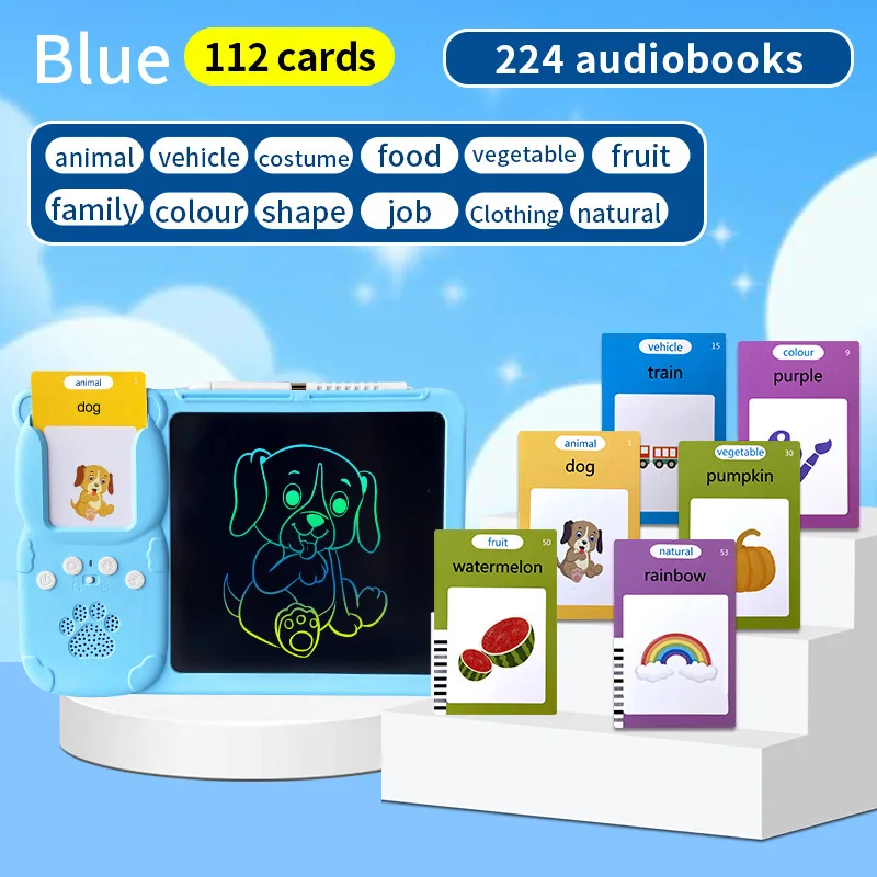 Child Talking Flash Cards Painting Learning Machine Toy Early Education Device Abundant Kids Language LCD Writing Tablet Pad Toy