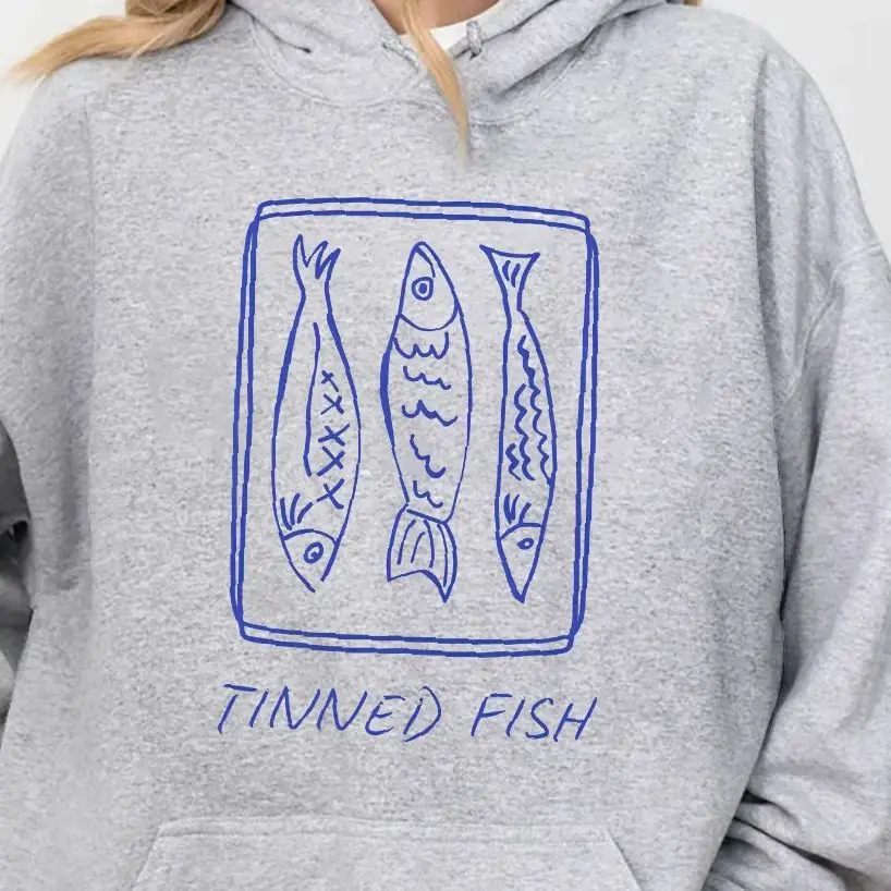 

Unisex Aesthetic Sweatshirt Long Sleeves Casual Hoodies Stylish Pullover Daily Wear Multiple Colors Versatile Tinned Fish