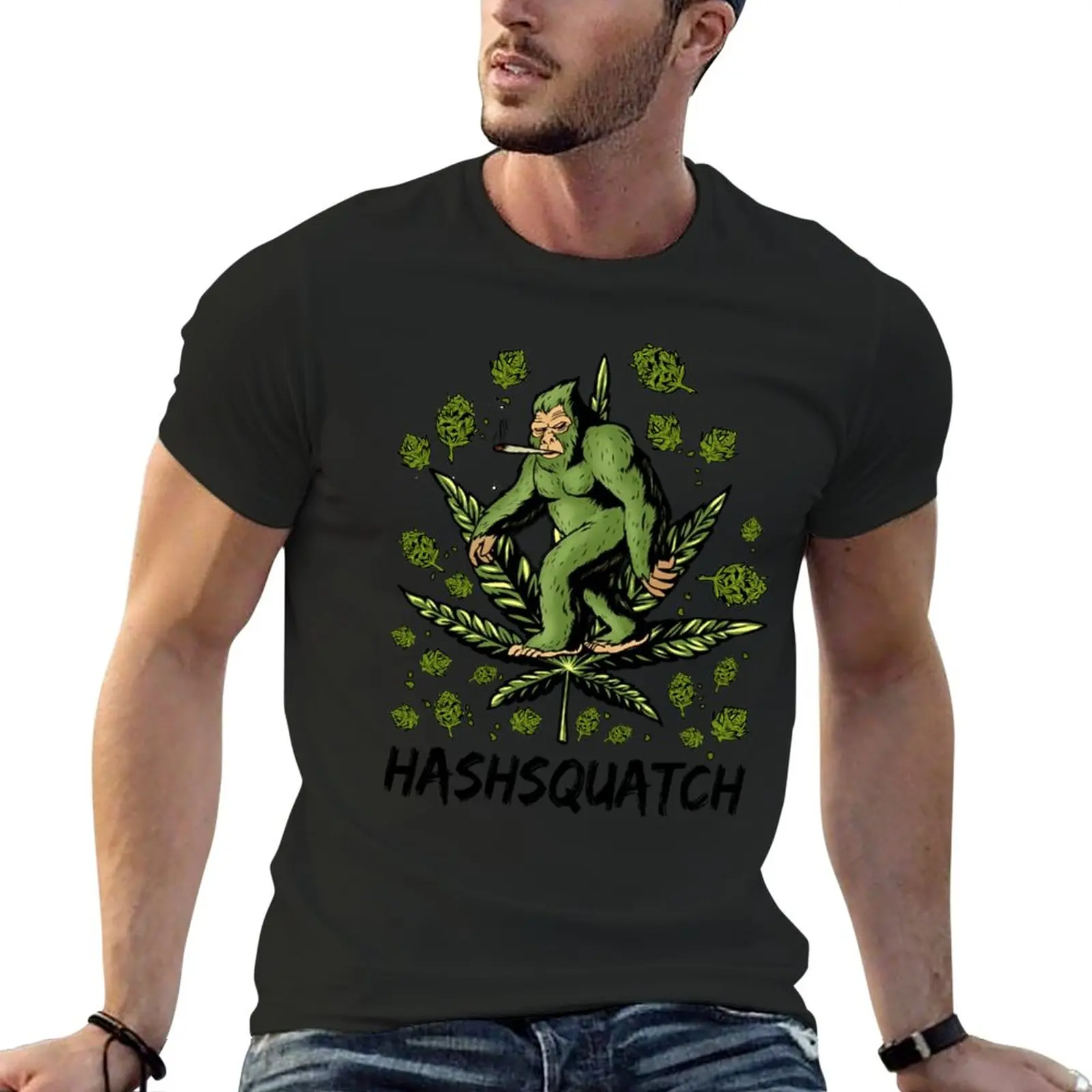 Hashsquatch Funny Bigfoot Weed Squatch Believe T-Shirt quick drying sweat shirt summer tops mens champion t shirts