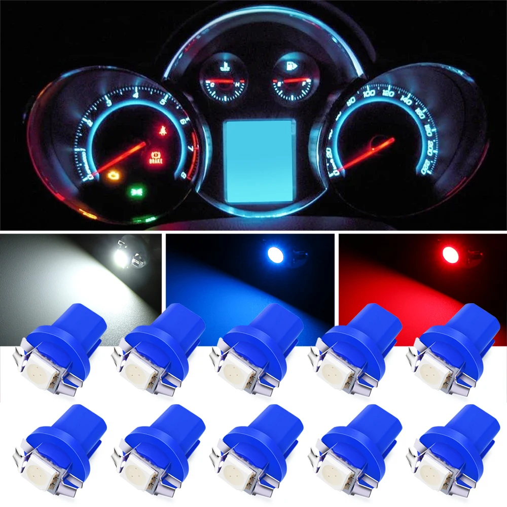 10PCS T5 Super Bright LED Bulbs Car Dashboard Cluster Lights for LADA VESTA niva kalina priora granta largus samara