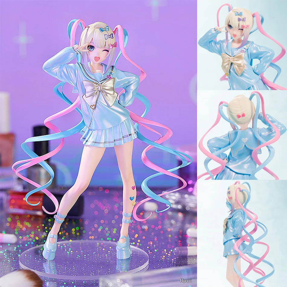 Needy Girl Overdose Anime Figure With Cat Action Figures Virtual Uploader PVC Collection Model Ornaments Toys brithday Gifts