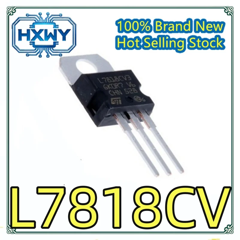 

(5/50 pieces) L7818CV-DG L7818CV TO220 transistor three terminal voltage regulator IC chip brand new original
