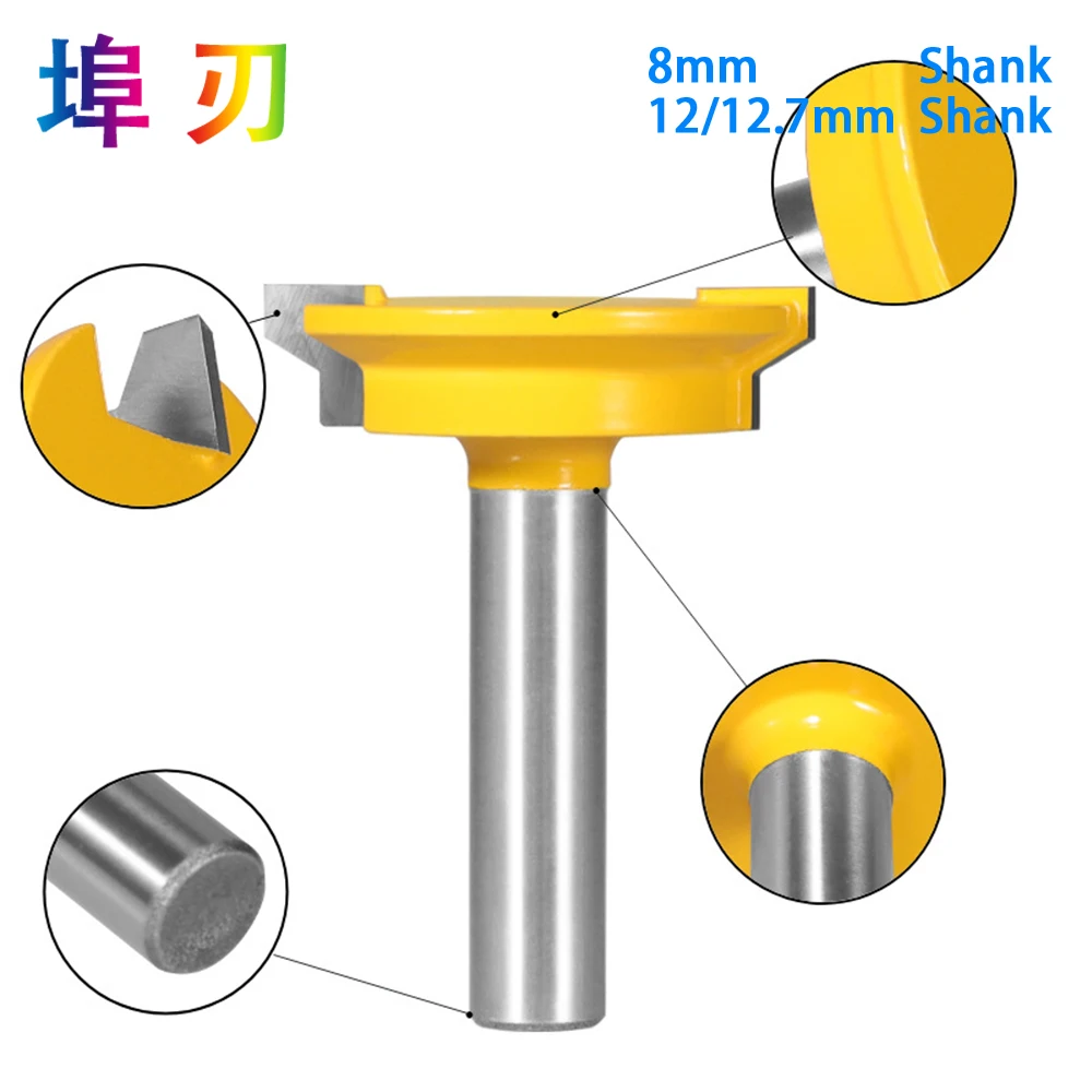 생크 스트레이트 서랍 몰딩 라우터 비트, 서랍 잠금 테논 나이프 플러그, 목재 밀링 커터 문짝 목공 도구 LT077, 8mm, 12/12.7mm