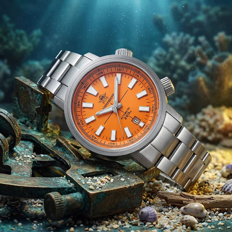 

ADDIESDIVE модные автоматические часы для мужчин, 42 мм, с сапфировым стеклом, светящиеся механические часы, водонепроницаемые часы из нержавеющей стали, 200 м, водонепроницаемые часы