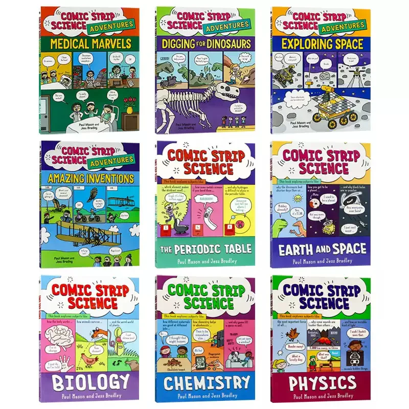 

Comic Strip Science, a complete set of 9 volumes, English popular science encyclopedia picture book