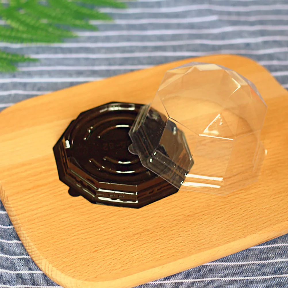 

100Pcs Clear Plastic Cake Box Lid for Protection of Iced Cakes Sushi Biscuits Fruit Muffins Cupcakes Puff Mooncake Air Tight