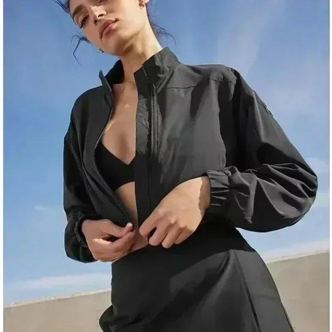 

AI Yoga Fashion Clubhouse Jacket Women's Sports Coat Stand Up Collar Breathable Run Outdoor Casual Comfort Top