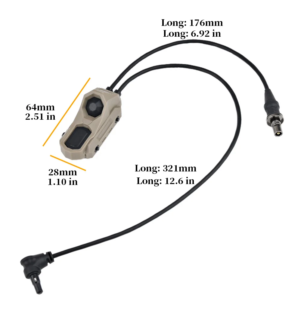 AXON Taktischer Fernbedienungs-Druckschalter Mod-Knopf Kompatibel mit SF M300 M600 2.5 3.5 Crane Plug Passend für 20mm-Schiene für NGAL PEQ OGL – Detail 3