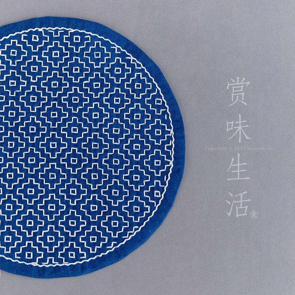 

Embroidery Tea Mat Material Package, Persimmon Flower Pattern Tea Mat Material Package, Handmade DIY Beginner Self-embroidery To