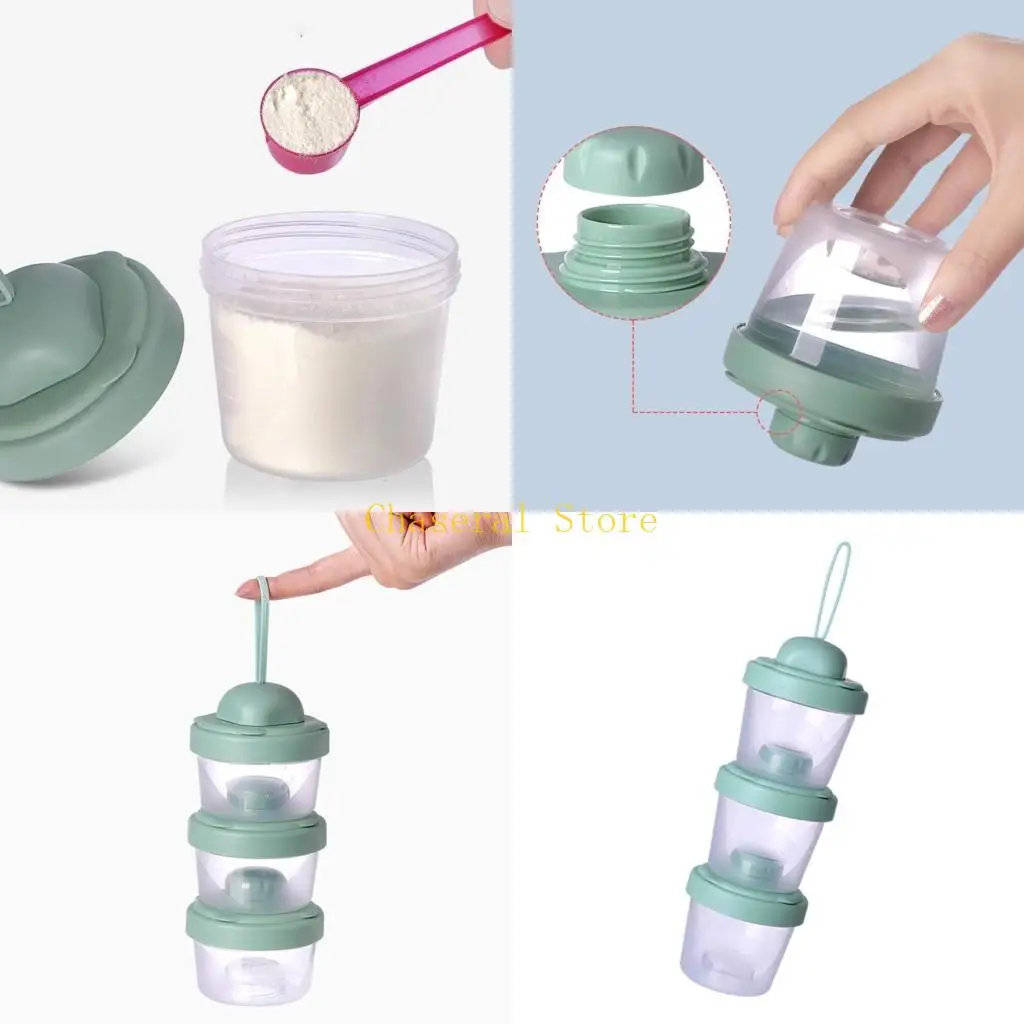 E7CE 60ml/120ml Milk Powder Storage Box 3 Layers Baby Formula Dispenser Infant Essential Cereal Snacks Container for Toddle