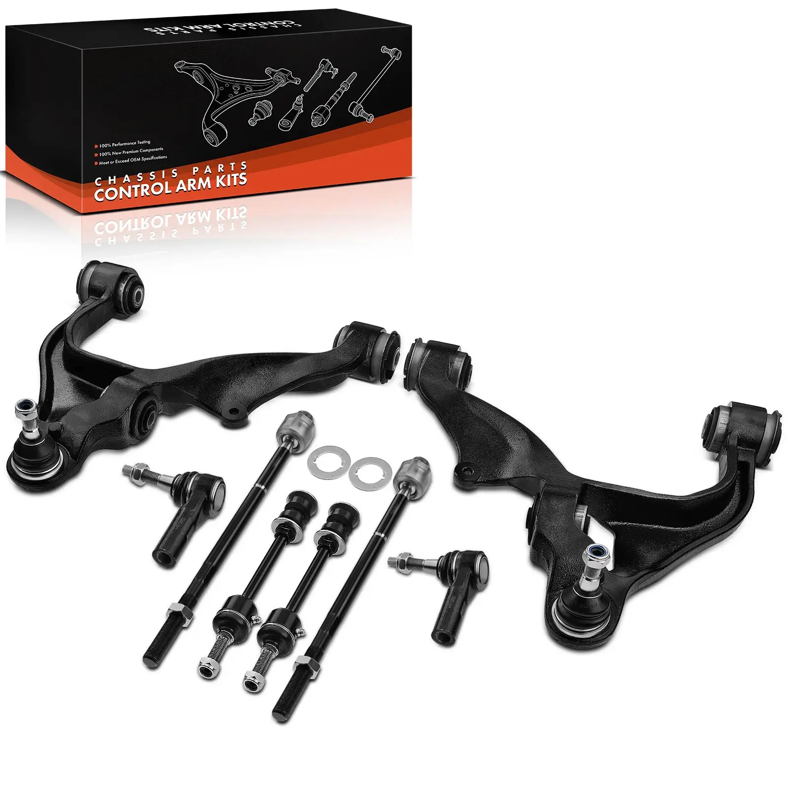 Frankberg 8-delige draagarmset vooras links onder rechts voor Dodge Ram 1500 pick-up 5.7 2008-2010 5175790AA