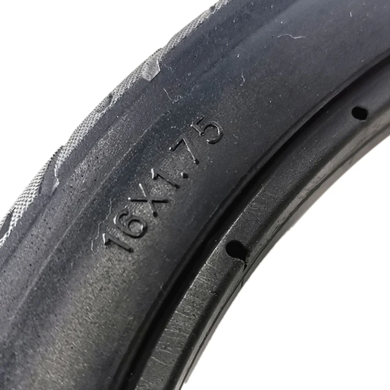 2X 16 Inch 16 X 1.75 Bicycle Solid Tires Bicycle Bike Tires 16 X 1.75 Black Rubber Non-Slip Tires Cycling Tyre