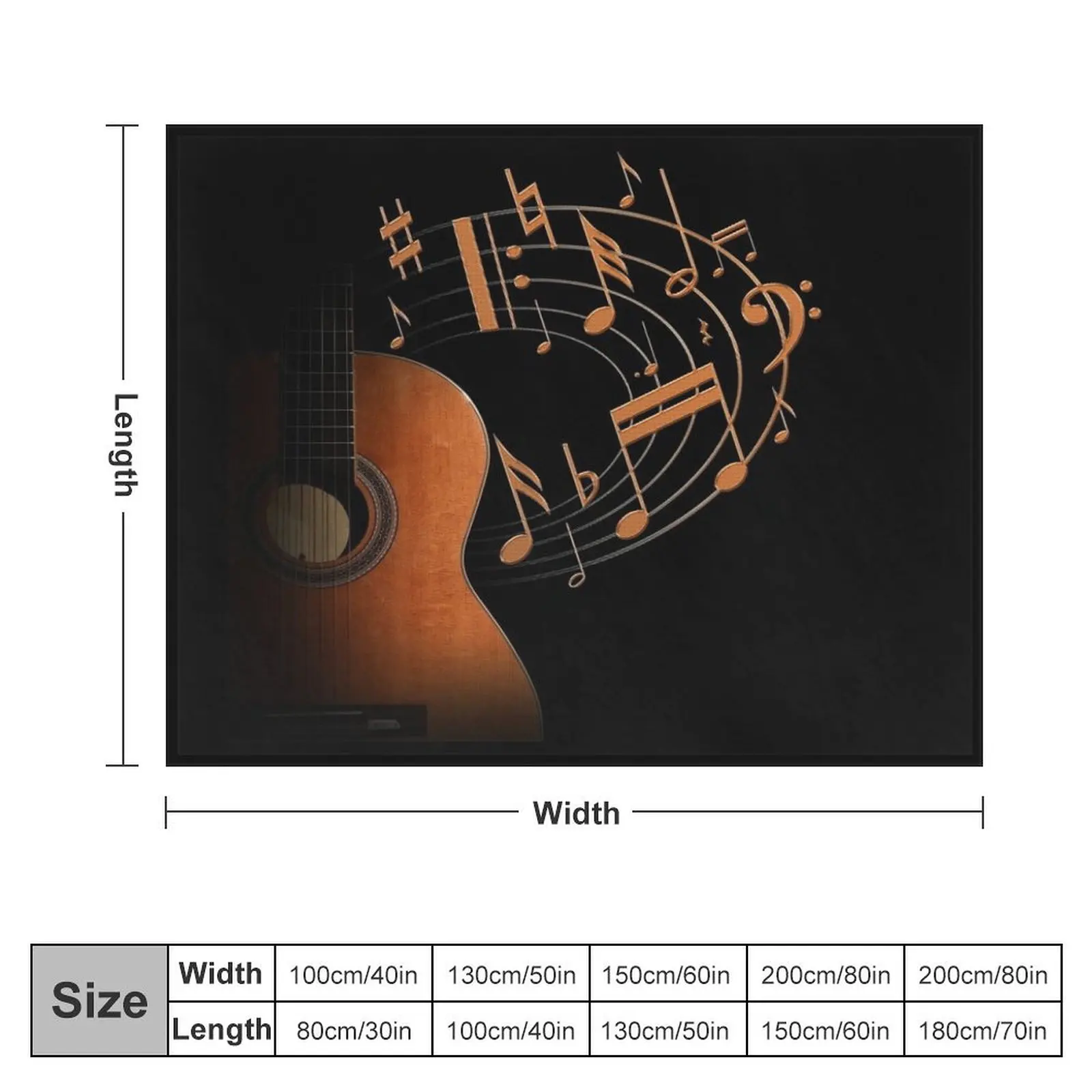 Acoustic Guitar - Music Throw Blanket Plush Stuffeds halloween Blankets