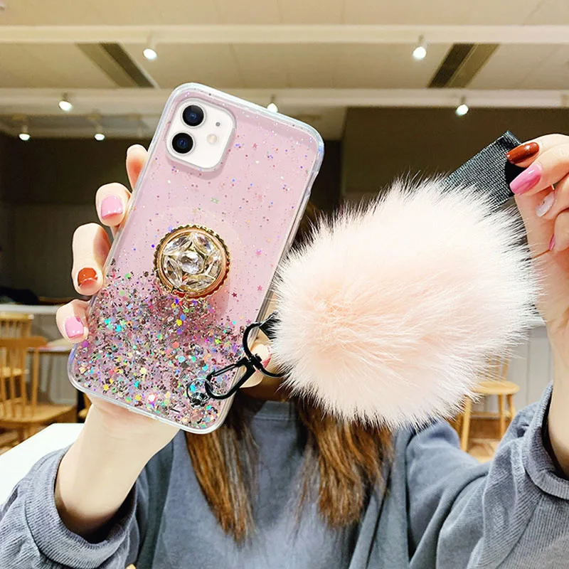 Custodia per telefono Glitter in peluche di lusso per iPhone 14 13 12 11 X XS XR XSMax 7 8 Plus 6 6S 12Pro 13Pro custodia per iphone 12 custodie