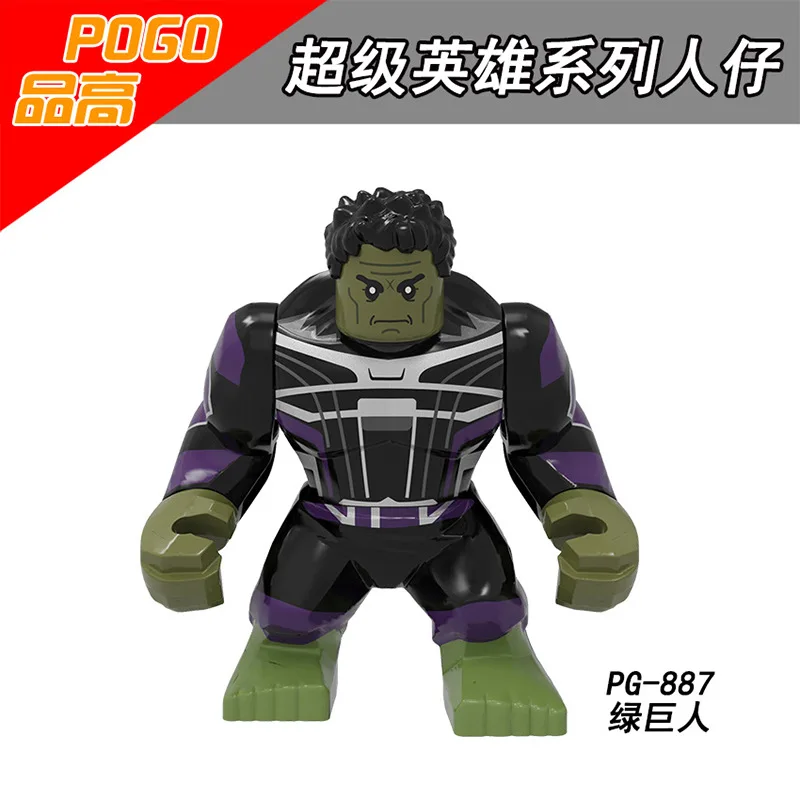 Marvel Avengers superhero action figure blocks, Spider Man, Iron Man, Panther, Hulk, Venom blocks, Assembly models, toys