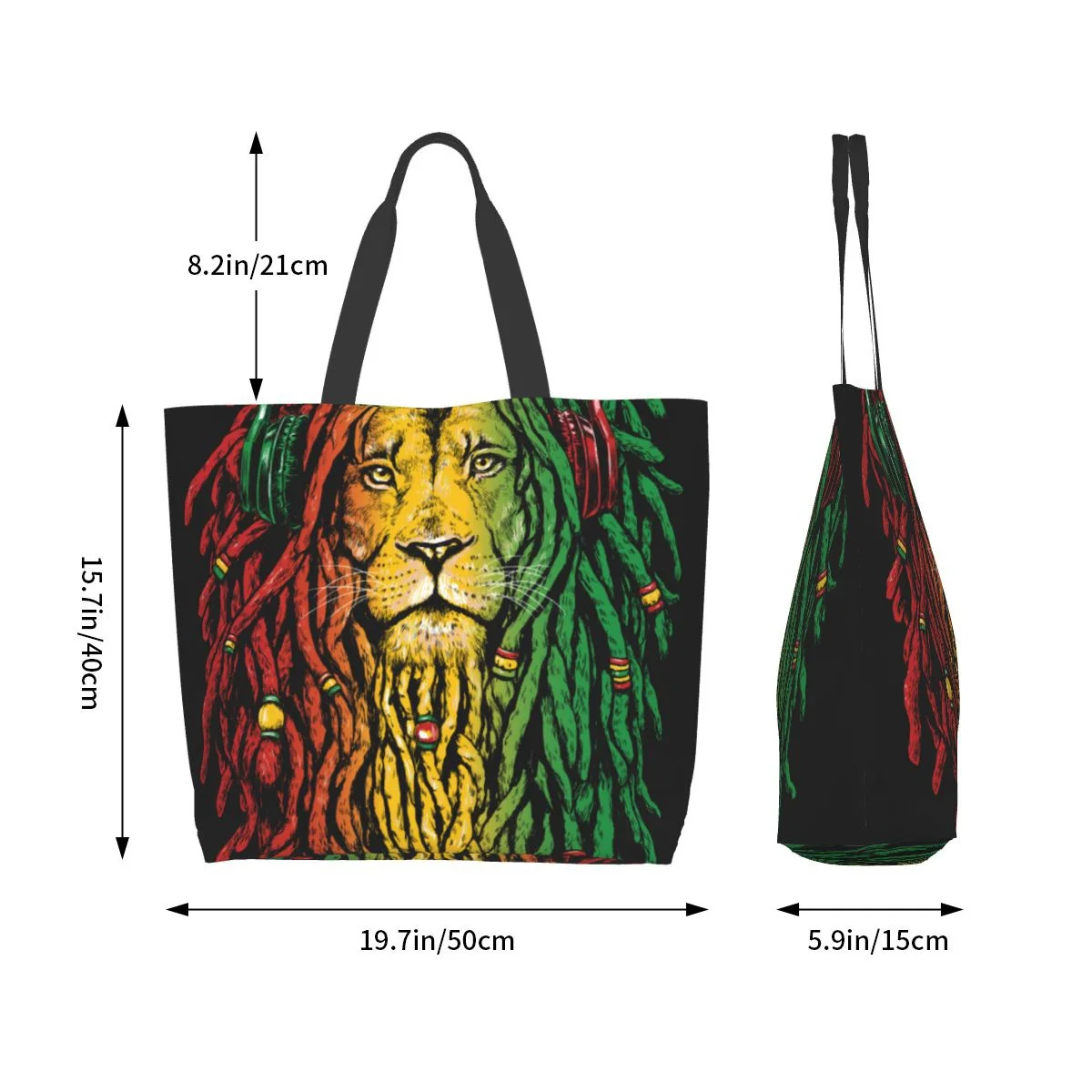 Women Shoulder Bag New Rasta Lion2 Large Capacity Shopping Grocery Tote Bag For Ladies