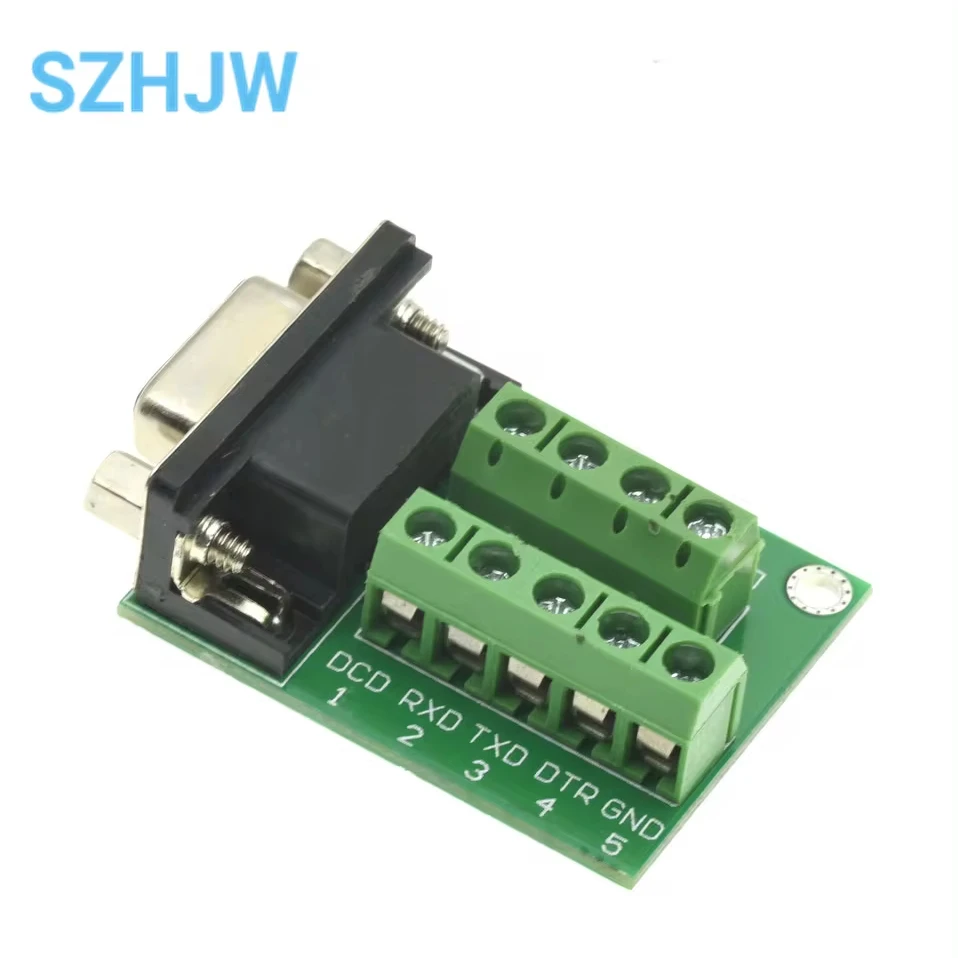 D-Sub 9pin Solderless Connectors DB9 RS232 Serial to Terminal Female Male Adapter Connector Breakout Board