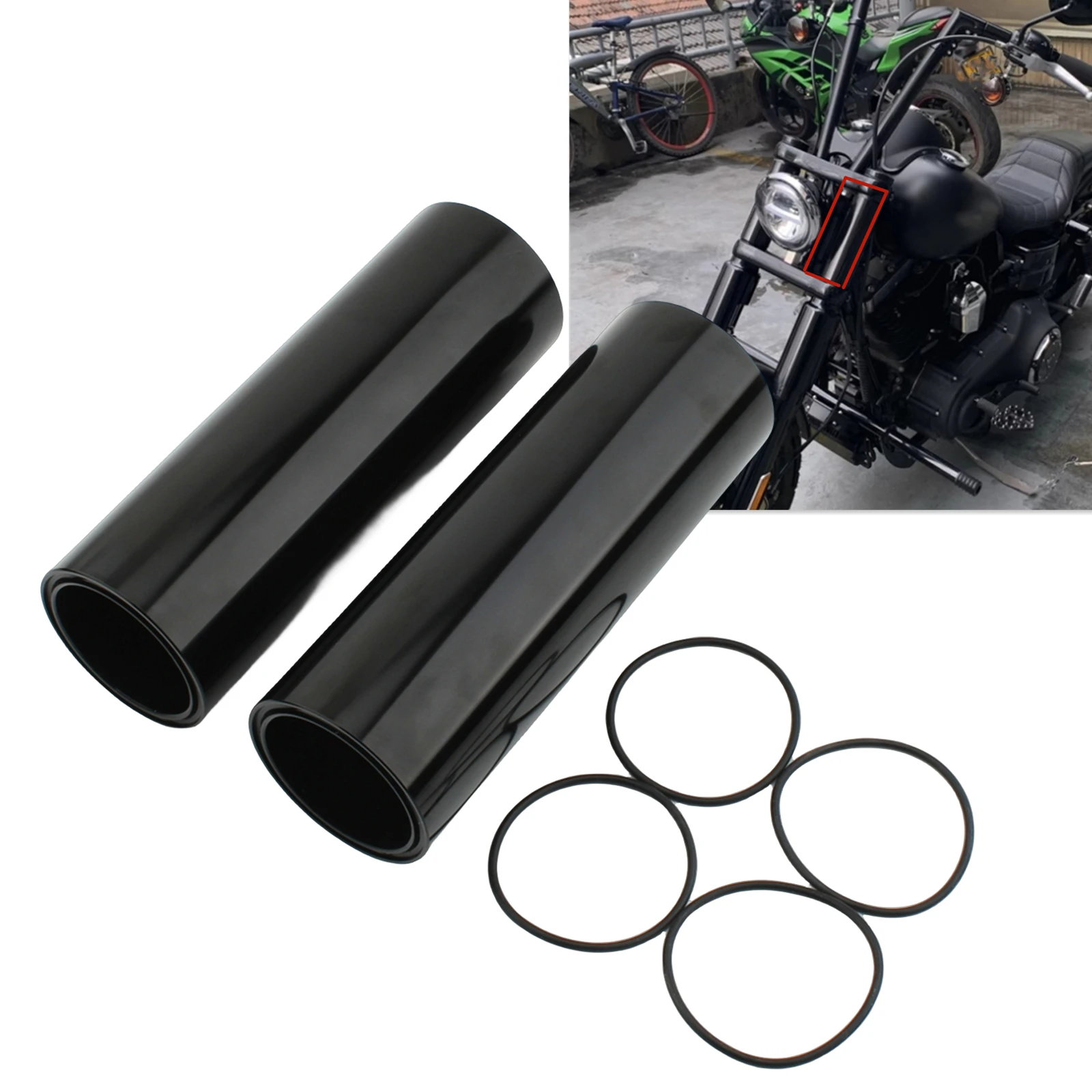 

For Harley Davidson Dyna 2006-2017 182mm Motorcycle Front Fork Guard Cover Tubes Kit