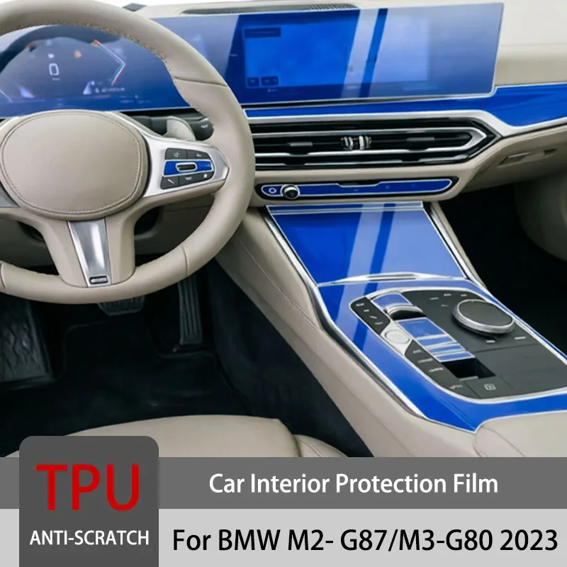 Car Interior TPU Protector Film for BMW M2/M3 G87 G80 2023 Auto Protective Center Console Transparent Anti Scratch Sticker