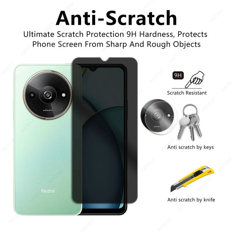 Privacy Screen Protector For Xiaomi Redmi A3x Glass For Redmi A3x Anti-spy Glass Camera Lens Protector For Redmi A3x A3 Poco C61