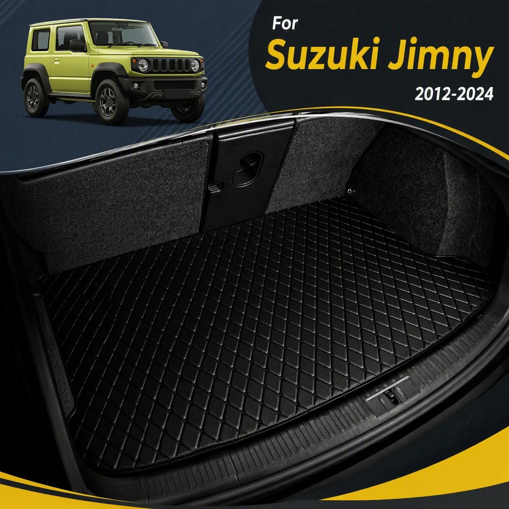 Leather Car Trunk Mat for Suzuki Jimny 2012-2024 Trunk Cargo Liner Storage Carpet Car Interior Accessories Decor Styling