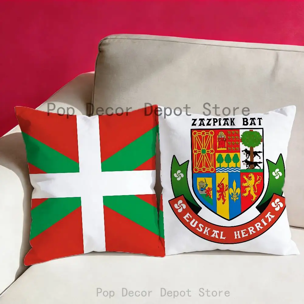 

Euskal Herria Basque Pillowcase for Sofa Room Office Decor Printing Protector Cushion Cover Valentine gift Custom