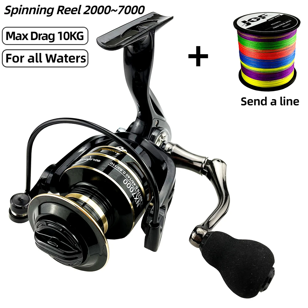 

Carp Fishing Reel 5.2:1 /4.7:1 Metal Spool Sea Jig Coil Max Drag 12KG Left/Right Interchangeable 2000-7000 Series Fishing Tools