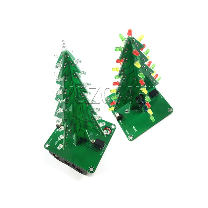 RGB LED Flash Circuit Kit 3D albero di natale colorato fai da te saldatura pratica PCB