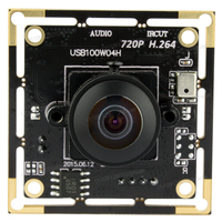 ELP 720P HD CMOS OV9712 H.264 UVC USB 2.0 Webcam Wide Angle Module Camera with Audio ELP-USB100W04H-L170