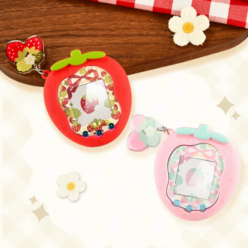 جديد Tamagotchi Uni حافظة واقية غطاء سيليكون لينة الأصلي الإبداعية لطيف فتاة مكافحة سقوط الكرتون الربيع الفراولة