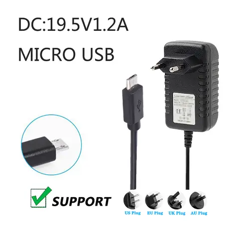 Cargador de tableta de 19,5 V, 1,2a, fuente de adaptador de corriente CC para Dell Venue 11 8 7 Pro 5130 7130 7139 7140 HA24NM130 077GR6 0KTCCJ 3JJWF