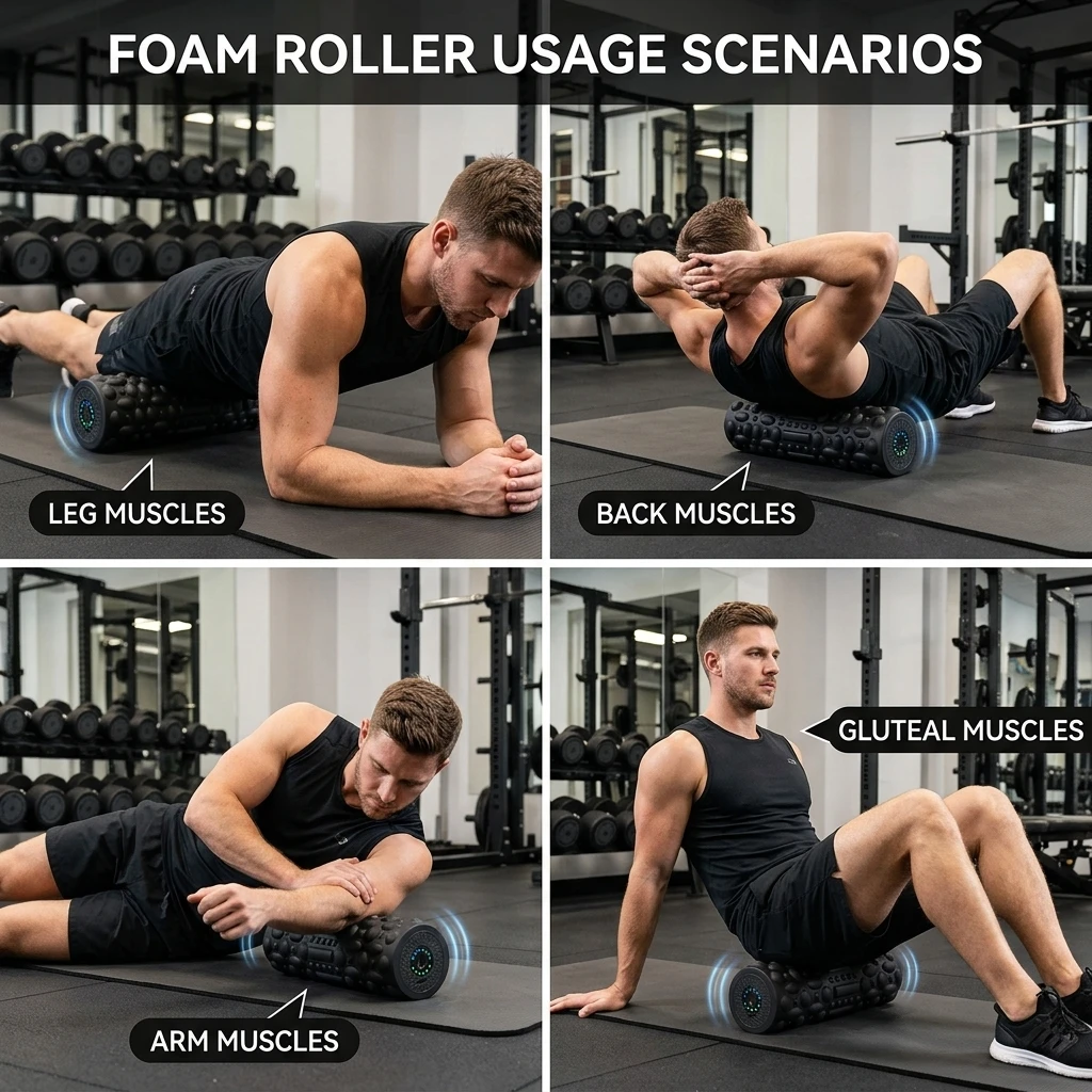 Vibrating Foam Roller Massage Roller for Muscle Pain Relief & Muscle Recovery ,5-Speed Electric Exercise Foam Roller Yoga Column