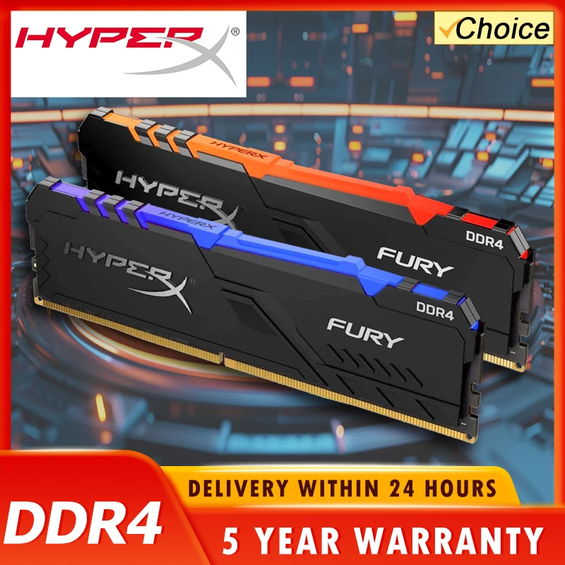 

HyperX FURY RGB DDR4 Memory 2666MHz 3200MHz 3600MHz DDR4 DIMM XMP 8GB 16GB 32GB Memoria Ram 288 pin 1.2V for Desktop