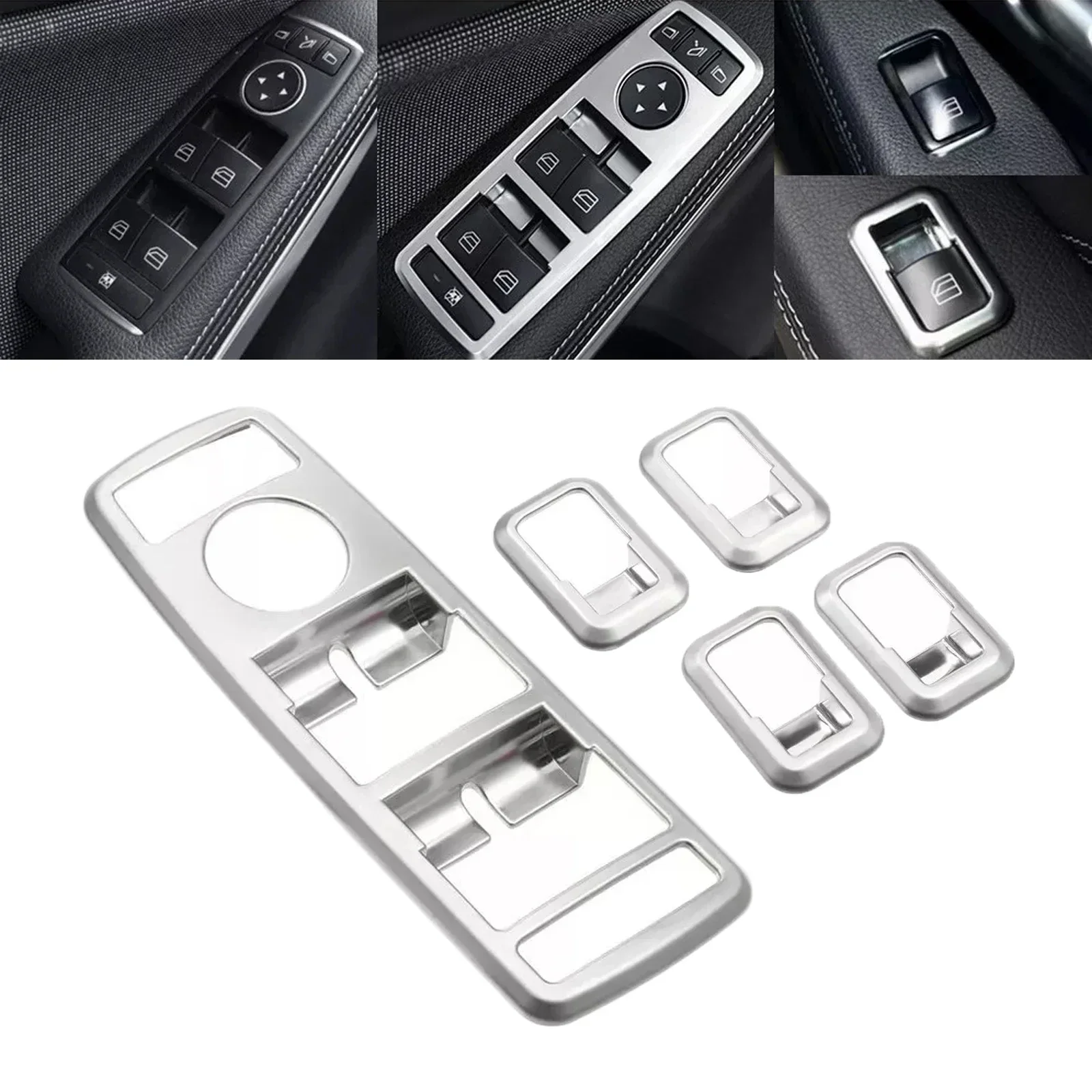 For Mercedes For A B C CLA CLS E GL GLA GLK Class W176 W204 C117 C218 W212 X166 X156 Silver Window Lift Switch Button Panel