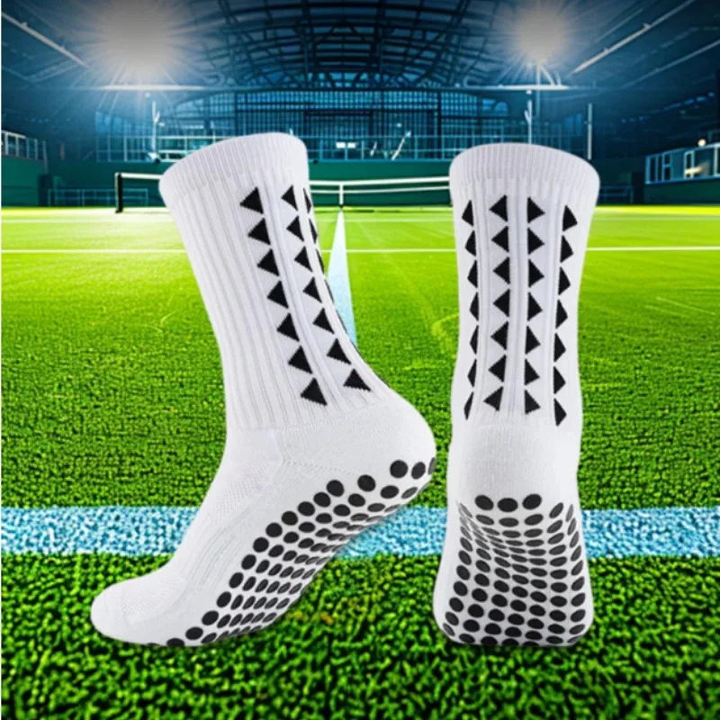 1-10Pairs قبضة جوارب رياضية للرجال النساء المضادة للانزلاق كرة القدم الجري الدراجات الرياضية الكاحل وسادة سيليكون أسفل أنبوب طويل جورب