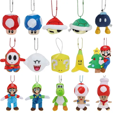 16 Styles Mario Plush Toy Cartoon Super Mushroom Koopa Troopa Yoshi Toad Boo Luigi Pendant Mario Classic Game Stuffed Plush Doll