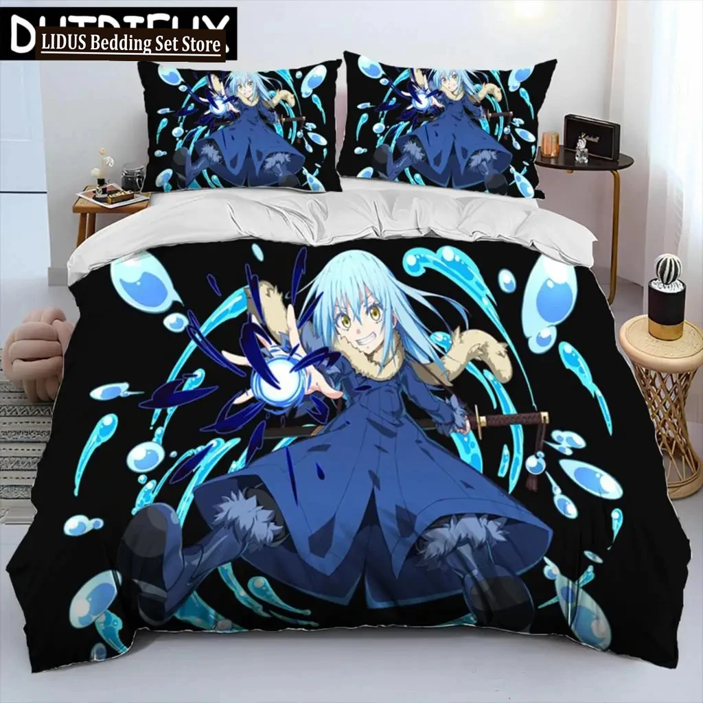 

I Got Reincarnated As A Slime Anime Comforter Bedding Set,Duvet Cover Bed Set Quilt Cover Pillowcase,king Queen Size Bedding Set