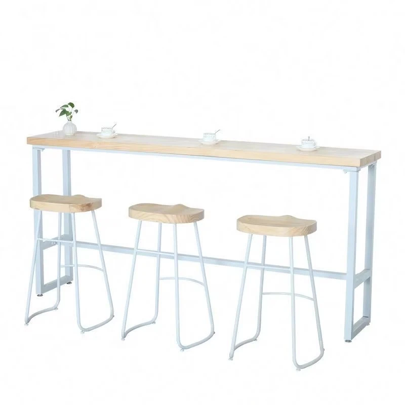 Metal Wooden Bar Furniture Set Modern High Bar Stool