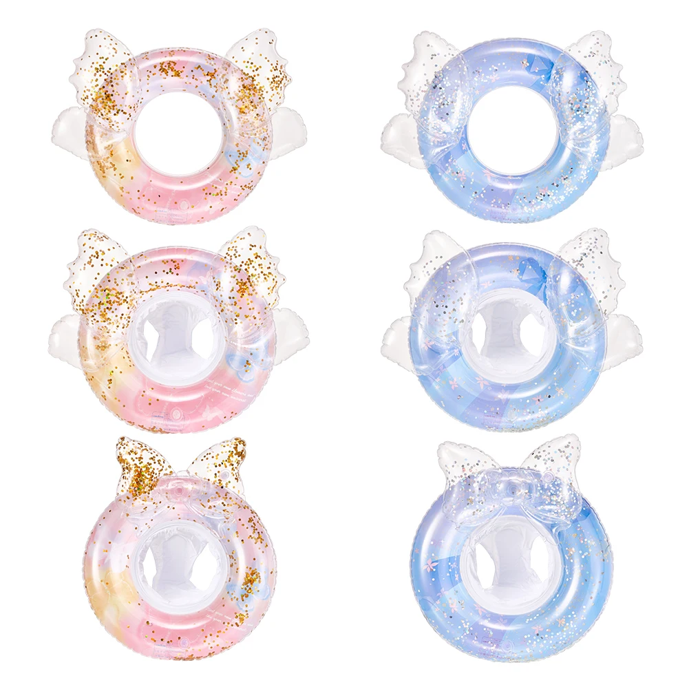 팽창식 수영 링 스팽글 풀 링 누수 방지 수영 링 플로티 PVC 풀 플로트 (어린이, 청소년, 성인용)