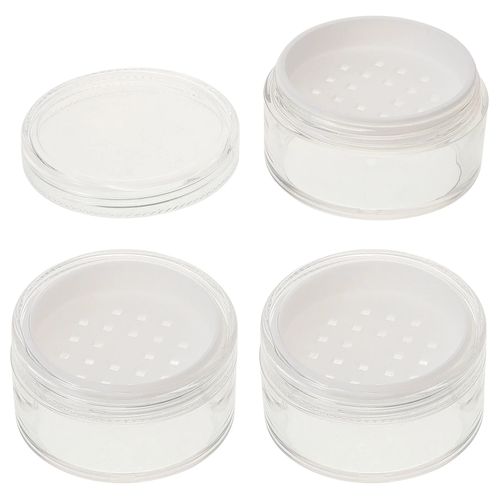 3 Pcs Mini Powder Box Leak-proof Container Case Make up White for Travel Travel-friendly Makeup