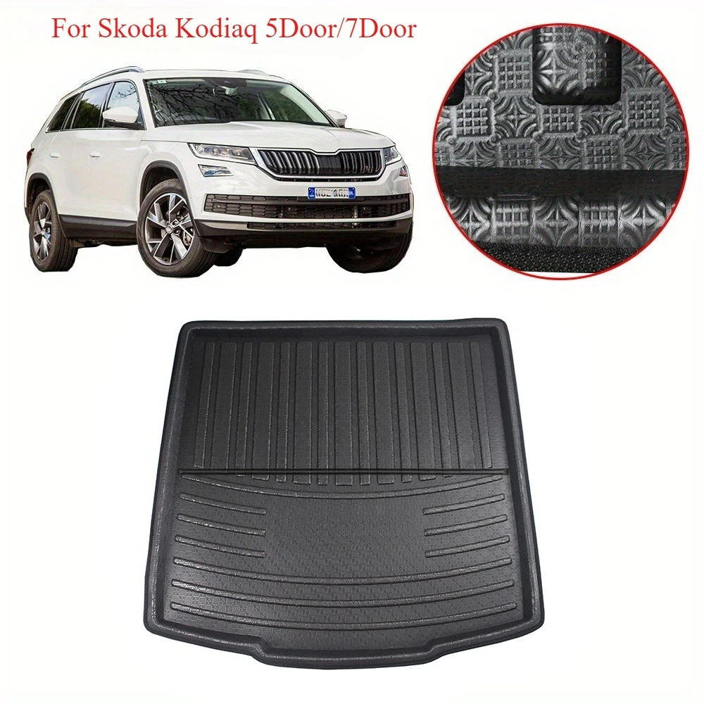 Für Skoda Kodiaq 5-Türer/7-Türer Auto-Zubehör Kofferraummatte Bodenmatte Kofferraumauskleidung Laderaum-Schmutzschutz-Teppich EVA-Schutzauflage
