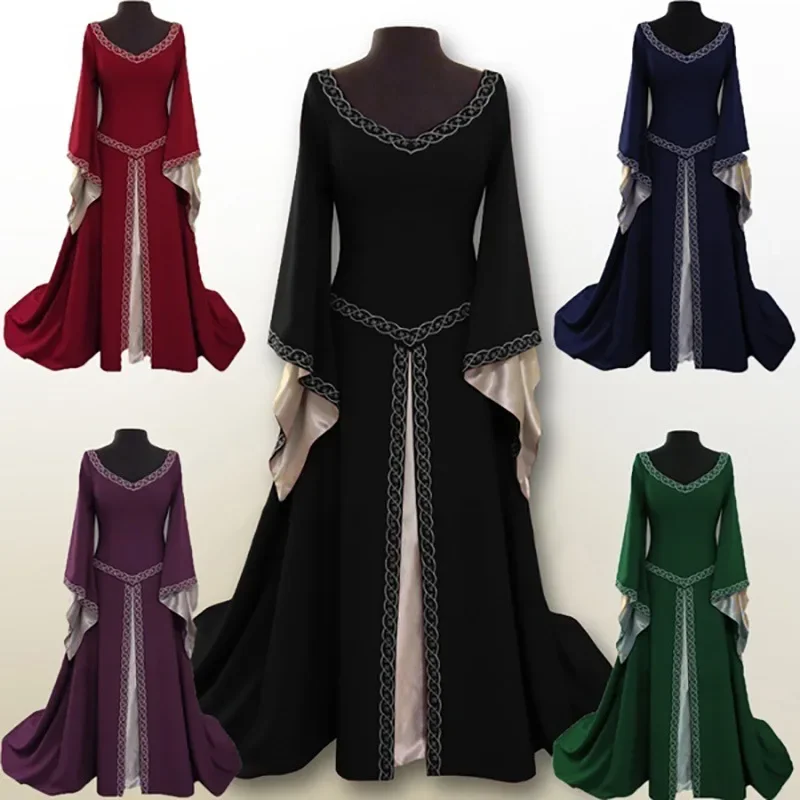 

Cosplay Medieval Dress Robe Vintage Princess Adults Party evening gown Retro Renaissance Tailed Vestido Costume