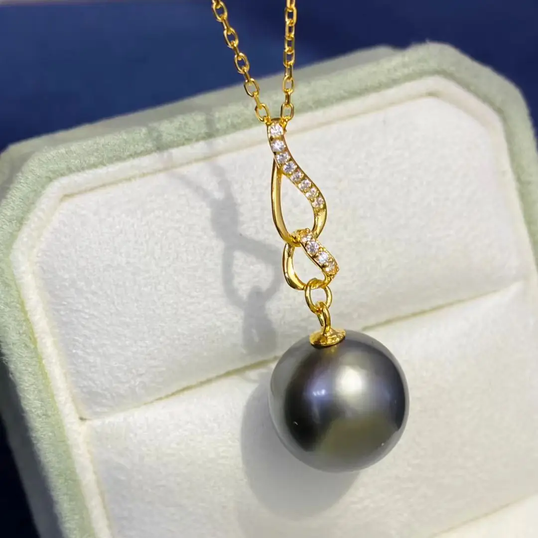 

Wholesale S925 Sterling Silver Necklace Findings Jewelry Base Settings Mountings Parts Mounts for 11-12mm Pearls Stones 5pcs/lot
