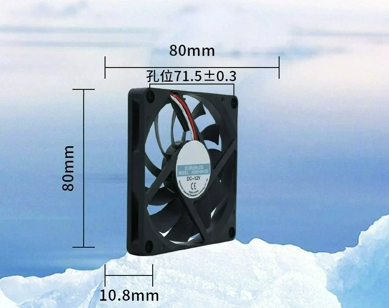 Fan 5V/12V/24V 8010 Ultra-thin Silent 8CM Ball Bearing Cooling Fan for Case GPU Router USB