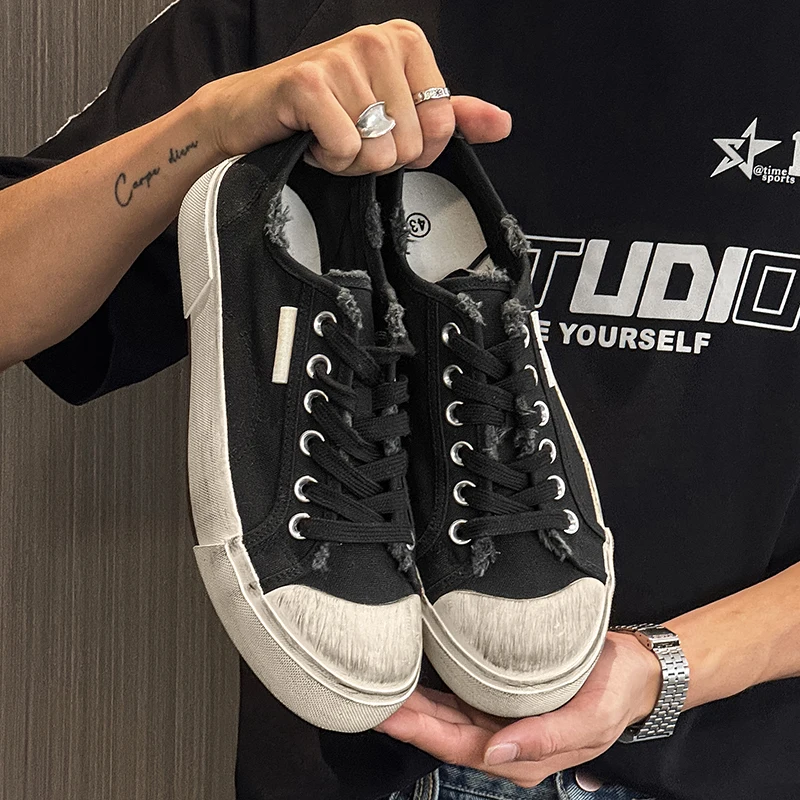 

2025 Новая тенденция, модная универсальная удобная повседневная спортивная нишевая обувь на толстой подошве, низкие мужские туфли