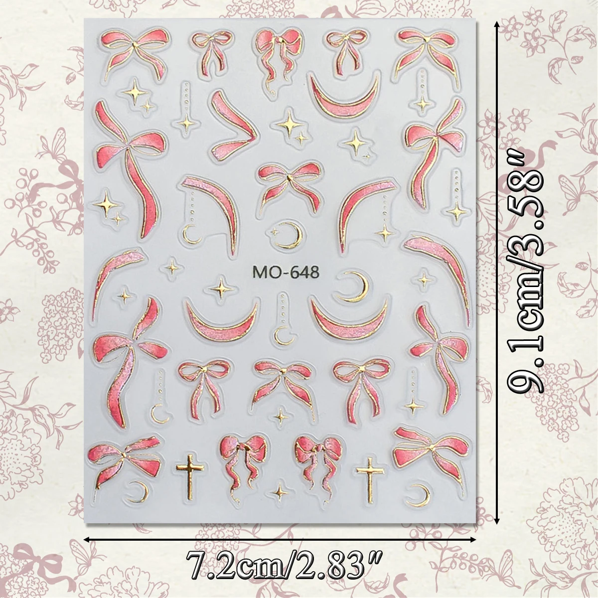 3/6 ورقة 5D الذهب احباط القوس القمر ستار مسمار الفن ملصقات معدنية الساخن ختم ذاتية اللصق مسمار الشارات للنساء DIY بها بنفسك #2