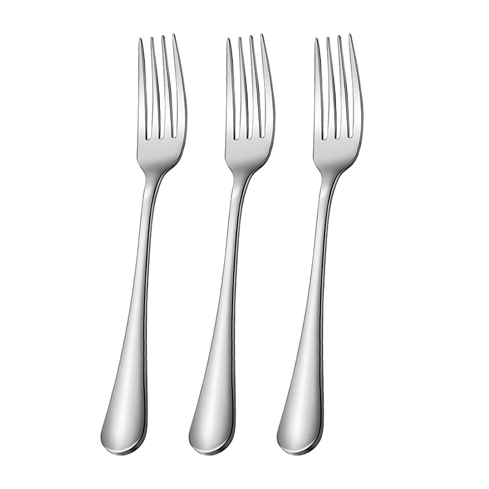 2/3/5/6pcs Dessert Forks Set Durable Dinner/Salad Forks Thicken Stainless Steel Silver Forks Mirror Polished Arc Teeth Tableware