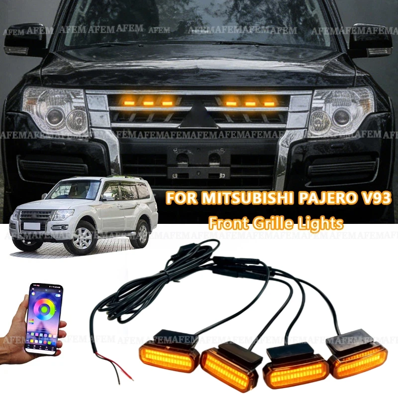 FOR MITSUBISHI PAJERO V93 LED Car Lights Front Grille LED Light Safety Warning Light Harness  Car Accessories LED Signal Lamps