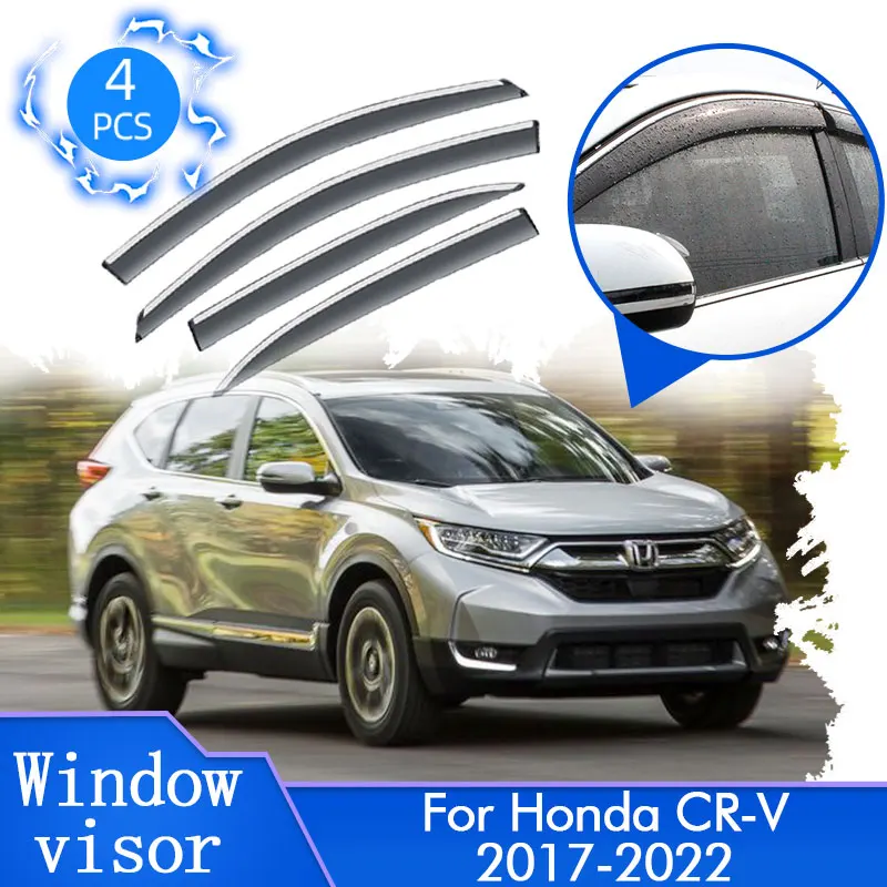 

4 шт. для Honda CR-V CRV CR V 2017 2018 2019 2020 2021 2022 автомобильный дефлектор для бокового вентиляционного отверстия и окна, защита от ветра, аксессуары для крышки