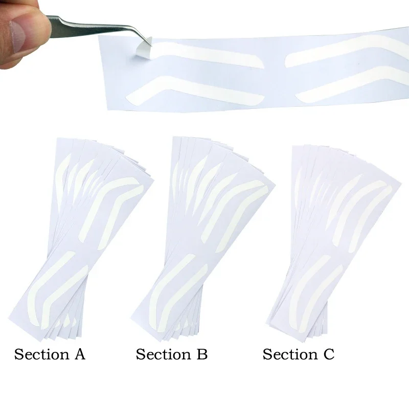 Einwegschablone mit Design, 50 Einheiten, Airbrush, Hilfsaufkleber zum Formen von Augenbrauen mit individueller Augenbrauentypoption